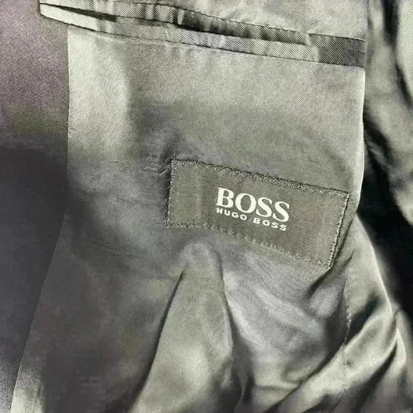 BOSS Hugo Boss Men’s 40L Black Blazer Suit Top Wool Lined Collar Business Sleek - Picture 5 of 12